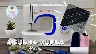 AGULHA DUPLA - Para INICIANTES - Aprenda a usar na SINGER M3205 - Passo a PASSO - Super FÁCIL!!