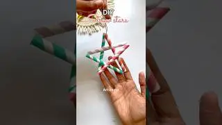 Easy Christmas star with paper straws✨🎄 | paper straws craft | Art beats
