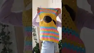 Easy crochet rainbow sweater. #crochet #shorts #crochetpatterns #yarn