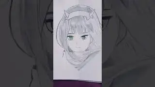 Drawing of cute Zero Two 😊