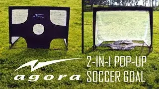AGORA 2-in-1 Pop Up Soccer Goal | Accuracy Targets On One Side, Standard Goal On The Other
