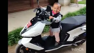 Baby riding scooter 😂😂#ai #digitalcreator #india #nepal #doha 