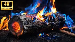 🔥 Calming Crackling Fireplace Sounds | 4K Burning Logs and Fire Glow for Sleeping V1