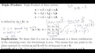 Vector Product, Triple Product and Example