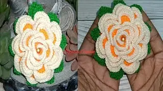 Big size Rose Flower Crochet || Satabdi Crochet || With English subtitles Available 