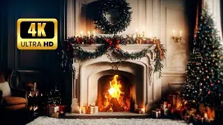 Новогодний камин 🎄 |  New Year Fireplace | Cozy Relaxing Music & Warm Fire | 4K