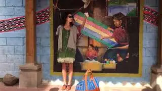 Backstrap weaving mural, Lake Atitl&aacute;n