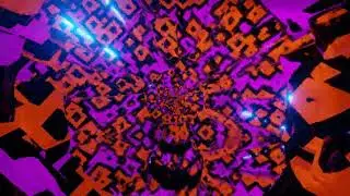 Ilustraci&oacute;n 3D abstracta de ne&oacute;n brillante para bucle visual VJ en concierto, en resoluci&oacute;n 4K.