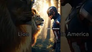 Captain America x Lion Hybrid &ndash; Epic Cinematic Hero Fusion #shortsfeed #marvel #avengers #ai #hybrid