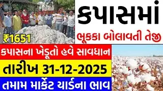 Kapas na bhav | 31-12-2025 | કપાસના ભાવ:2025 | Information about Cotton Crop Price | Commodity trend