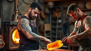 Process of Making Glass into Art. A IRANIAN factory transforming glass into new materials 🌿🇮🇷🫡