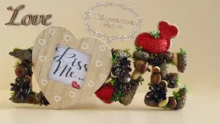 Рамка для фото из картона и природных материалов своими руками / DIY photo frame made of cardboard