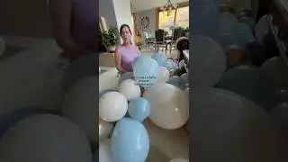 making a baby shower balloon arch! Follow along to see how we DIY this for less than $20! #balloons