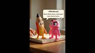 Pencil vs Rubber Talking Joke 😂 Roman Hindi Funny #Short#AIReelbrand #shortvideo