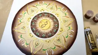 HONEY BEE Mandala Painting | Dot Painting | Happy Spring | How to paint | Time-lapse / #100