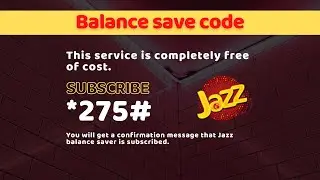 How to save Jazz Balance - Jazz Balance saver code