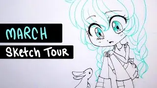 March 2016 Daily Doodles Sketchbook Tour ♡ iiKiui