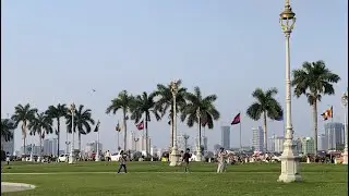 Walking Tour Around Royal Palace Riverside Park | CAMBODIA 2022