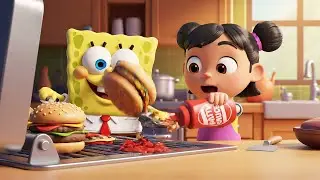 SpongeBob Junior Burned the Krabby Patty | Nursery Rhymes for Kids & Baby Songs