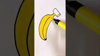 Banana 🍌 drawing easy for kids #shorts #ytshorts #drawing #art #banana #kidsart #diydrawing