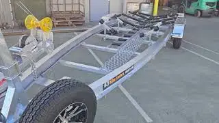 Ozi Alloy 3,500kg ATM boat trailer with alloy keel roller ladder rack