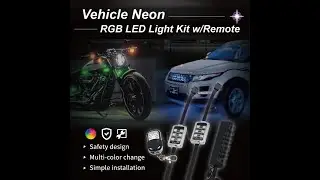 Motorcycle/Vehicle Neon RGB LED Strip Light Kit