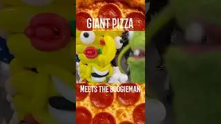 Giant Pizza Meets the Boogieman! #shorts #boogiemanpuppet #puppet #cosplay