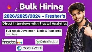 🚨Fractal Direct Test (LIVE) | Cognizant Superset Hiring | 2026, 2025 Batch Hiring Off Campus