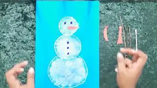 Art and Craft | Snowman | Cotton | Painting