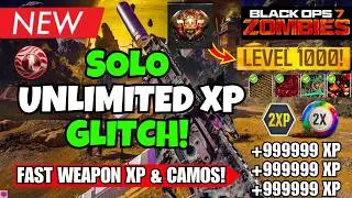 *NEW* BO7 SOLO INFINITE XP GLITCH! LEVEL 1000 FAST + EASY WEAPON CAMO FARM | BO7 ZOMBIES