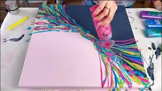 Ажурная голландская заливка на раздельной цветной основе, УДИВИТЕЛЬНЫЙ РЕЗУЛЬТАТ, акриловая краска, жидкая живопись