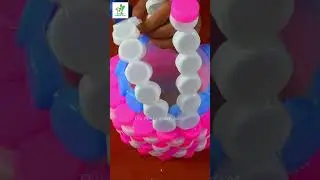 Recycle Plastic Bottle Caps To Make Beautiful Colorful Flower Pots #shorts #bottlecaps #plastic #4u