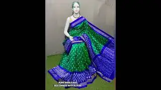 *Pure single ikat silk sarees*🌺 light weight(nearly 400grms) with blouse 🌺🌺 For enquiry DM WHATSAPP