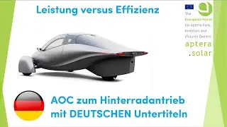 Aptera Owners Club &Uuml;berlegungen zum Hinterradantrieb, FOKUSIERT mit DEUTSCHEN Untertiteln