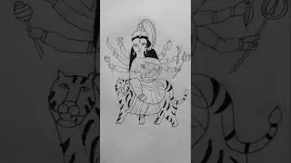 maa durga outline drawing from.🕉 #maadurga #maadurgadrawing #shorts #shortsfeed #trending