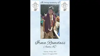 Irma Ramdass (funeral at Charles St. North, Gasparillo) [see description for cremation link]