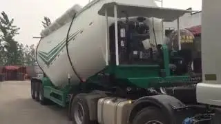 V shaped transport bulk cement powder tanker trailer(Diesel engine, air compressor optional)