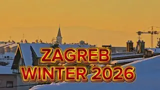 Zagreb Winter Magic in Snow 4K HDR ✨️ Zagreb u Snijegu 🇭🇷 Golden Hour 🌇 