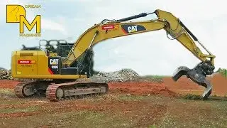 CATERPILLAR 320E BAGGER RÄUMT BAUSTELLE AUF # EXCAVATOR CLEARING CONSTRUCTION SITE