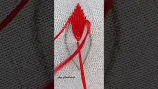 Leaf Embroidery !!! Fly Leaf Stitch Hand Embroidery Tutorial #shorts #youtube #trending #viral #art