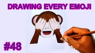 How to draw the See no Evil monkey emoji | Drawing every emoji part 48
