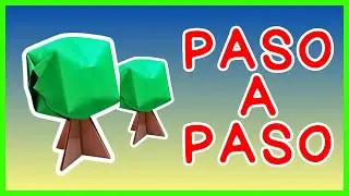 ⩥ COMO HACER UN ARBOL DE ORIGAMI 3D 🌳 | PAPIROFLEXIA PASO A PASO✅