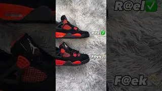 Real Vs Fake Red Thunder Jordan 4 #sneakerhead #sneakers #viral
