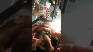 Marking out pattern for wedding ring.