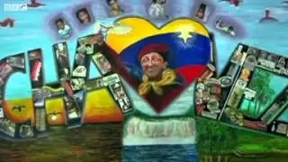Paintings of Chavez in Venezuela exhibition