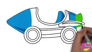 Rocket Car Toy Coloring and Drawing for Kids   Toy Coloring Page   Easy Drawing and Coloring