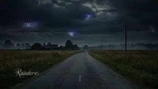 Stormy Countryside Road at Night &ndash; Thunder & Lightning Ambience for Deep Sleep
