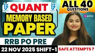 RRB PO Pre 2025 Quant Memory Based Paper All 40 Que | RRB PO Pre Quant Memory Based Paper Minakshi