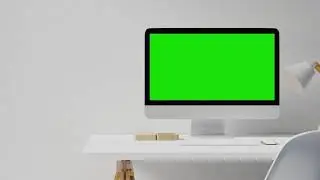 A Desktop Computer With Green Screen