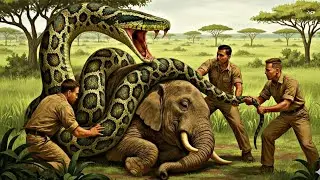 Brave Heroes Battle GIANT Python to Save Elephant in Epic Rescue
